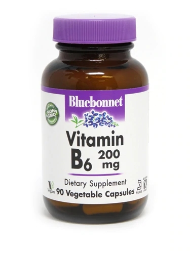 Bluebonnet Nutrition Vitamina B6 200mg - 90 Cápsulas Vegetais: Essencial para Sua Saúde e Energia