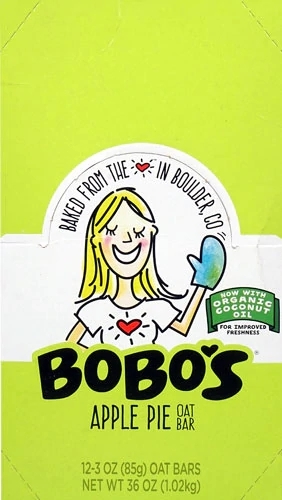 Barras de Aveia BoBo's Sem Glúten Sabor Maçã com Canela - Caixa com 12 Unidades (Aprox. 540g)