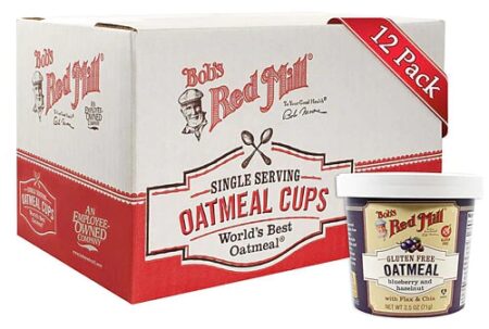 Bob's Red Mill Oatmeal Cups with Flax & Chia Gluten Free Blueberry Hazelnut -- 12 Cups