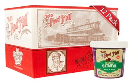 Bob's Red Mill Organic Oatmeal with Flax & Chia Gluten Free Fruit & Seed -- 12 Cups