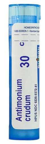 Boiron Antimonium Crudum 30C – 80 Pellets: Alívio Homeopático para Desconfortos Digestivos e de Pele