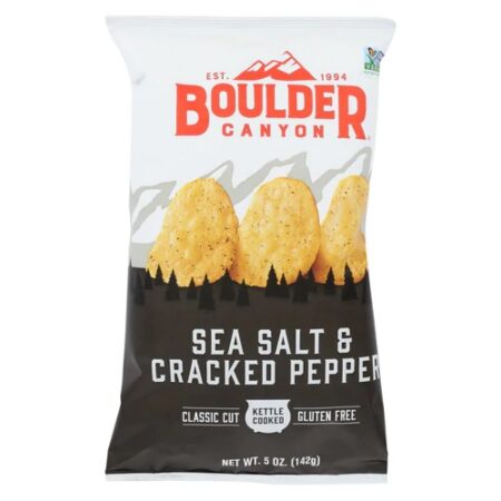 Boulder Canyon Kettle Cooked Potato Chips Sea Salt & Cracked Pepper -- 5 oz