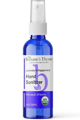 Higienizador de Mãos Orgânico Brittanie's Thyme Lavanda & Hortelã 59ml - Cuidado Natural e Refrescante