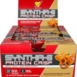 BSN Syntha-6 Protein Crisp Bar Salted Toffee Pretzel - Caixa com 12 Barras de Proteína
