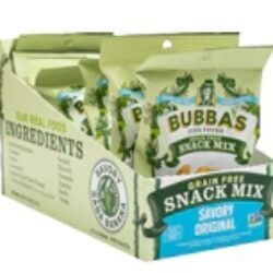 Bubba's Fine Foods Snack Mix Integral Sem Grãos Sabor Original - 272g (Pacote com 8 Unidades de 34g Cada)
