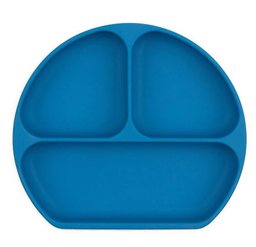 Prato de Silicone com Ventosa Bumkins Azul | Antiderrapante para Bebês e Crianças