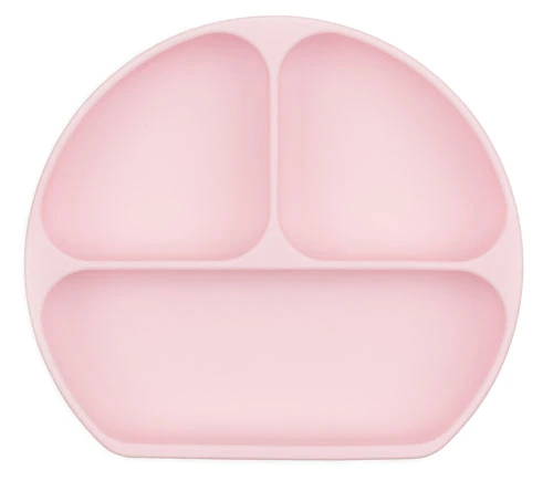 Prato de Silicone com Ventosa Bumkins Rosa - Antiderrapante para Bebês | Ideal BLW