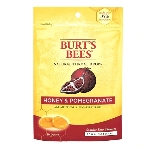 Burt's Bees Pastilhas Naturais para Garganta Mel e Romã - 20 Unidades (20g)