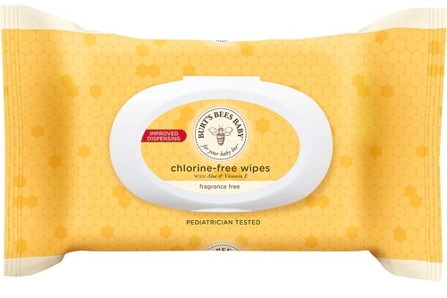 Lenços Umedecidos Burt's Bees Baby Sem Cloro para Pele Sensível - 72 Unidades (Aprox. 255g)