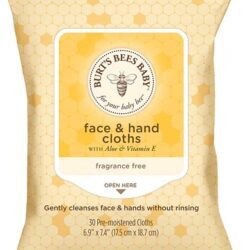 Lenços Umedecidos Burt's Bees Baby para Rosto e Mãos Sem Perfume - Pele Sensível (Pacote com 30 unidades)