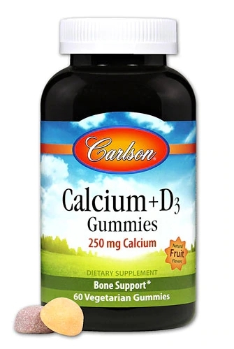 Carlson Calcium Plus D3 Gummies Sabor Frutas Naturais - 60 Gomas Vegetarianas (250mg Cálcio)