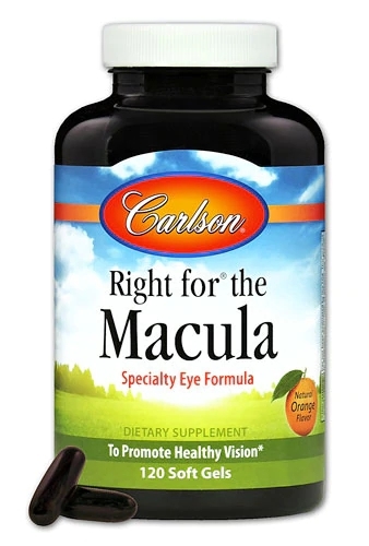 Carlson Right for The Macula™ Suplemento para Saúde Ocular com Luteína, Zeaxantina e Ômega-3 - 120 Cápsulas Softgel