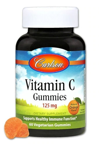 Gomas de Vitamina C Carlson Sabor Laranja Natural - 125mg - 60 Gomas Vegetarianas