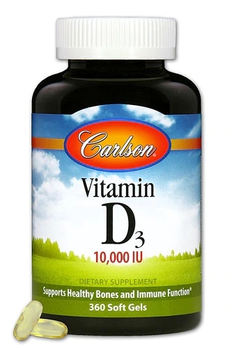 Carlson Vitamina D3 10000 IU - 360 Cápsulas Softgel | Saúde Óssea e Imunidade
