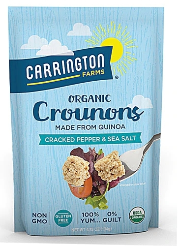 Croutons Orgânicos de Quinoa Carrington Farms com Pimenta do Reino e Sal Marinho - 135g