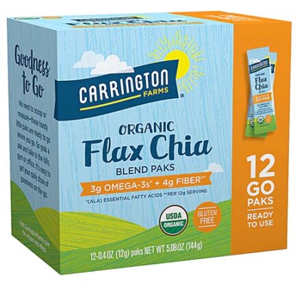 Carrington Farms Organic Flax Chia Paks Gluten Free -- 12 Packs