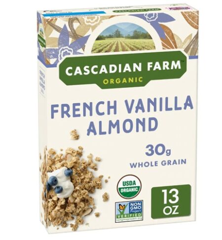 Cascadian Farms Organic Granola Cereal French Vanilla Almond -- 13 oz