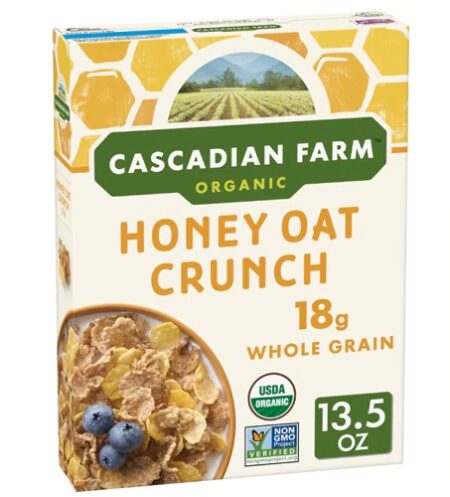 Cascadian Farms Organic Honey Oat Crunch Cereal -- 13.5 oz