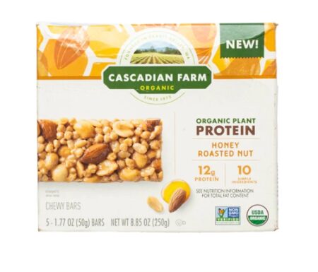 Cascadian Farms Organic Protein Chewy Bars Honey Roasted Nut -- 5 Bars