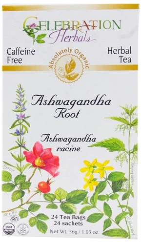 Chá Orgânico Celebration Herbals Raiz de Ashwagandha - 24 Sachês (Aprox. 48g)