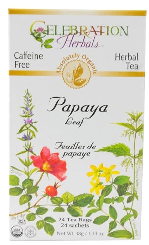 Chá Orgânico de Folha de Mamão Celebration Herbals Sem Cafeína - 24 Saquinhos (24g)