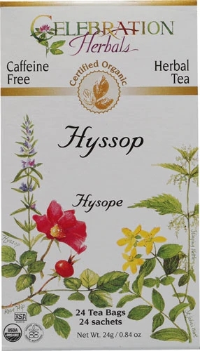 Chá Orgânico de Hissopo Celebration Herbals Sem Cafeína - 24 Sachês (Aprox. 40g)