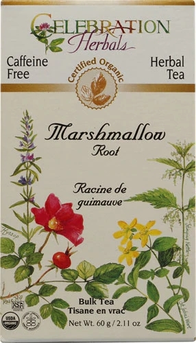 Chá de Raiz de Marshmallow Orgânico Celebration Herbals Sem Cafeína - Pacote com 50g