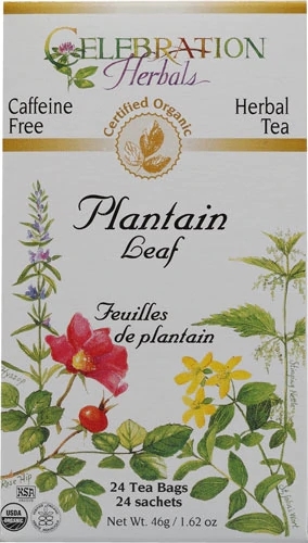 Chá de Folha de Tanchagem Orgânico Celebration Herbals Sem Cafeína - 24 Sachês (Aprox. 48g)