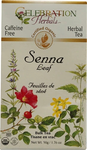 Chá de Folha de Sene Orgânico Celebration Herbals Sem Cafeína - 50g - Alívio Natural e Bem-Estar Digestivo