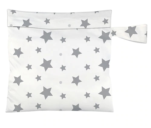 Bolsa Molhada Charlie Banana Multi Uso Twinkle Little Star Grey - 1 Unidade (30x40cm)