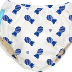 Fralda de Natação Reutilizável Charlie Banana Tamanho P - Estampa Abacaxi Azul - 1 Unidade
