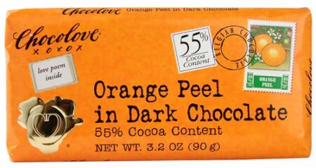 Chocolove Dark Chocolate Bar Orange Peel -- 3.2 oz