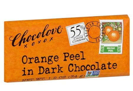 Chocolove Dark Chocolate Bar Orange Peel -- 1.2 oz