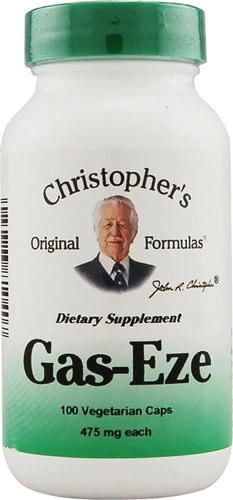 Christopher's Gas-Eze 475mg - 100 Cápsulas Vegetarianas: Alívio Natural para o Bem-Estar Digestivo