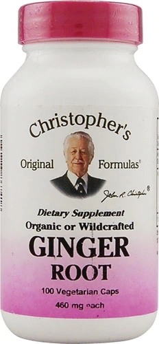 Christopher's Ginger Root - 460mg por Cápsula - 100 Cápsulas Vegetarianas | Gengibre Puro