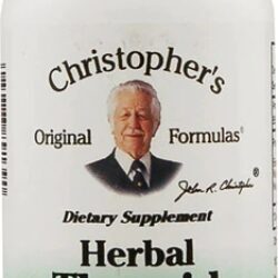 Christopher's Herbal Thyroid 475 mg - 100 Cápsulas Vegetarianas: Saúde da Tireoide Natural