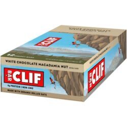 Clif Bar® Energy Bar Sabor Chocolate Branco e Macadâmia - Caixa com 12 Unidades (Aprox. 708g)