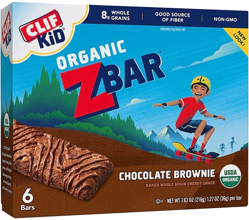 Barras Orgânicas Clif Kid ZBar Chocolate Brownie - 6 Unidades (234g)