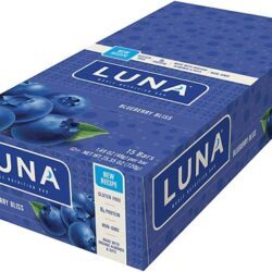 Barra de Nutrição Integral Clif LUNA Blueberry Bliss - Caixa com 15 Barras (Aprox. 630g)