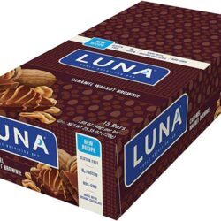 Clif LUNA Whole Nutrition Bar, Brownie de Nozes com Caramelo - 15 Barras (Aprox. 60g Cada)