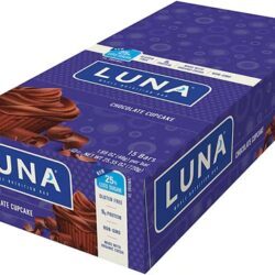 Clif LUNA Whole Nutrition Bar Sabor Cupcake de Chocolate - Caixa com 15 Barras Energéticas (Aprox. 680g)