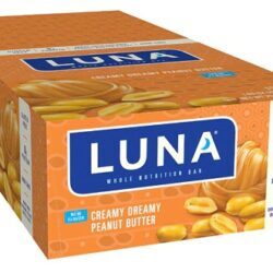 Clif LUNA Whole Nutrition Bar Sabor Creamy Dreamy Peanut Butter - Caixa com 15 Barras Energéticas