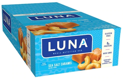 Barra de Nutrição Completa Clif LUNA Sea Salt Caramel - Caixa com 15 Unidades (Total 570g)