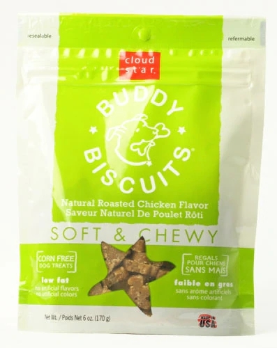 Petiscos para Cães Cloud Star Buddy Biscuits Frango Assado - 170g | Macios e Mastigáveis
