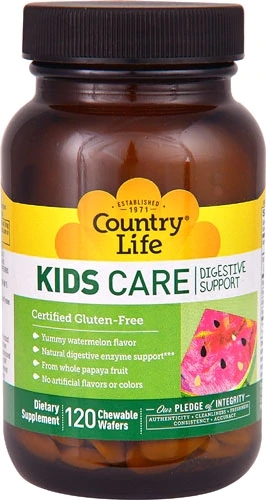 Country Life Kids Care Melancia: Suporte Digestivo Infantil - 120 Wafers Mastigáveis