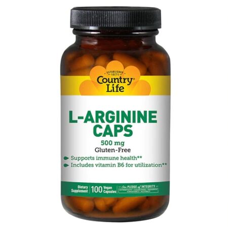 Country Life L-Arginine Caps -- 500 mg - 100 Vegetarian Capsules