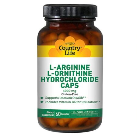 Country Life L-Arginine L-Ornithine Hydrochloride Caps -- 1000 mg - 60 Capsules