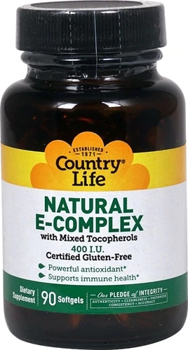 Vitamina E Complexo Natural Country Life 400 UI 60 Cápsulas | Antioxidante Poderoso