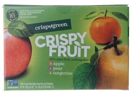 Crispy Green 100% Freeze Dried Fruit Variety Pack Apple, Pear, Tangerine -- 16 Pack