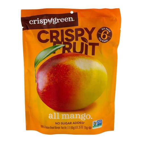 Crispy Green Fruta Manga Crocante Natural 6 Pacotes 120g - Snack Saudável e Delicioso